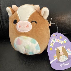 Squishmallows Griella 5" The Brown Cow Pastel Belly Easter 2023 Kellytoy NWT